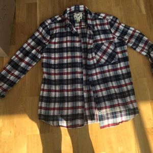 Red, white and blue forever 21 long sleeve flannel